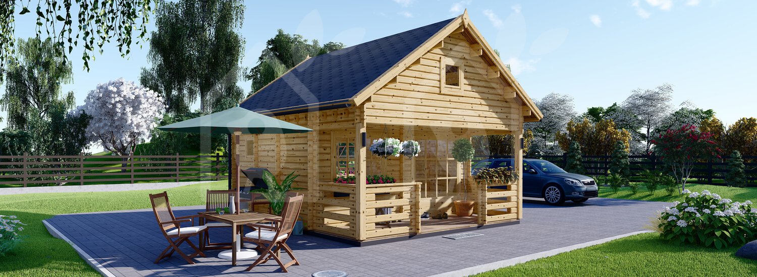 Dřevěná chata ALBI 20m² (5x5,6) 44mm